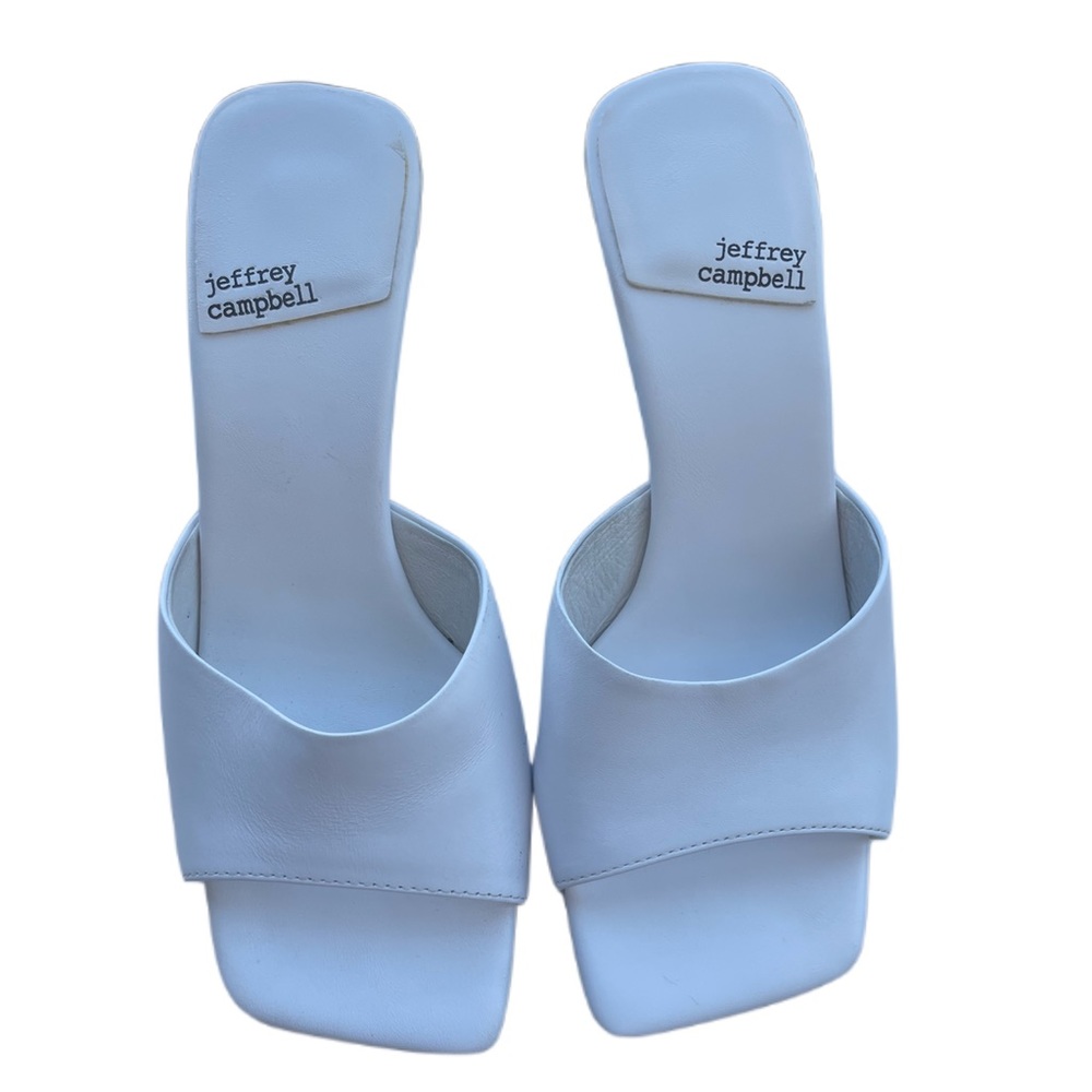 Jeffrey Campbell “Mr. Big” Slide Sandal - White leather
